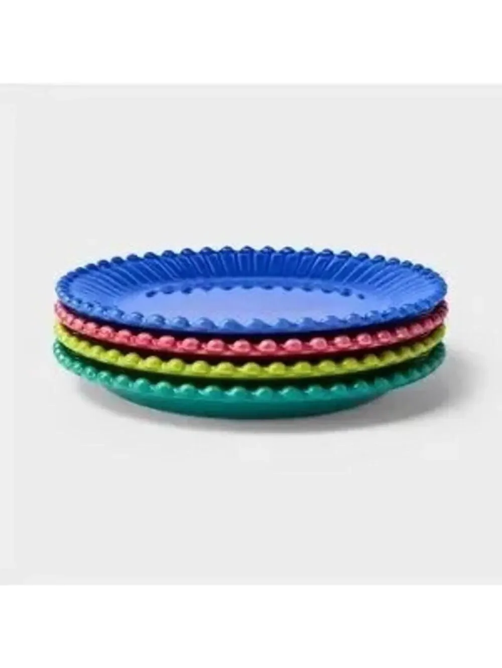 Tabitha Brown for Target NWT Beaded Appetizer Plates Stoneware Multi Set of 4